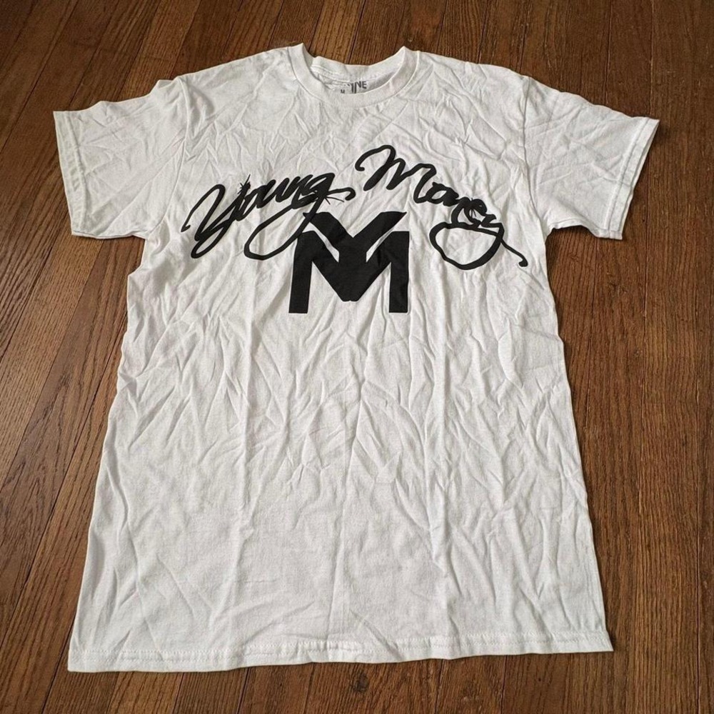 Lil Wayne Young Money Logo T-Shirt M White Script Merch Bravado 2025‎